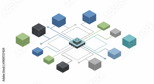Visualizing a modern AI Infrastructure System Architecture with interconnected modules for scalable data processing and future-ready computing