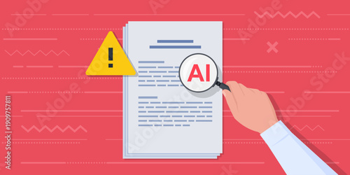 Man detecting AI generated text content