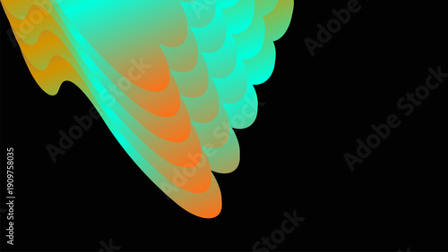 Layered luminous gradient waves forming futuristic glowing spectral cone