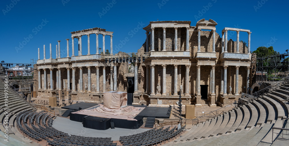 Obraz premium Roman Theatre Stage and Seating Panoramic View