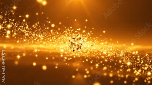 Wallpaper Mural Glowing golden particles and lights emanating from a bright center Torontodigital.ca