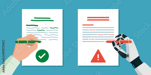 Document written by a human compared to an AI generated text