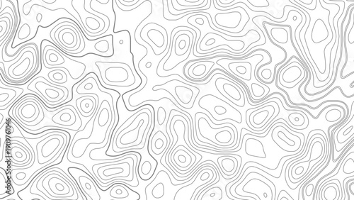 Abstract topographic map contour, white background and black wave lines pattern texture. geographic contour map grid backdrop paper texture. terrain path isolated on a background.