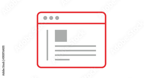 A simple web browser window icon with red outline