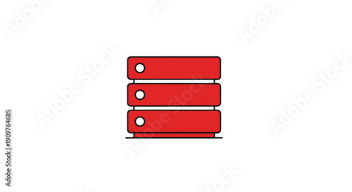 Red server stack icon