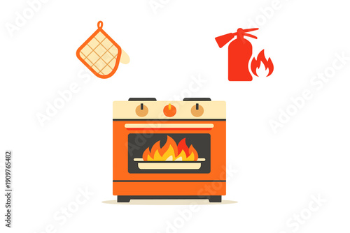 Cooking safety tips for preventing kitchen fires and handling emergencies in the home environment while preparing meals