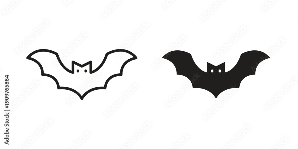 Fototapeta premium Bat icon in editable style. Vector icon graphics