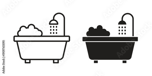 Bath icon in editable style. Vector icon graphics