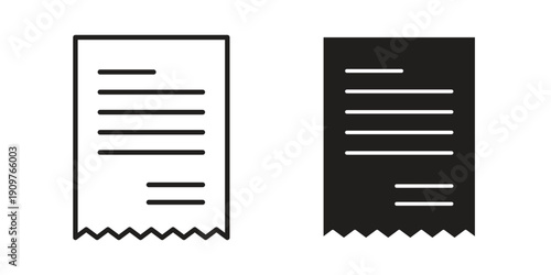 Bill icon in editable style. Vector icon graphics