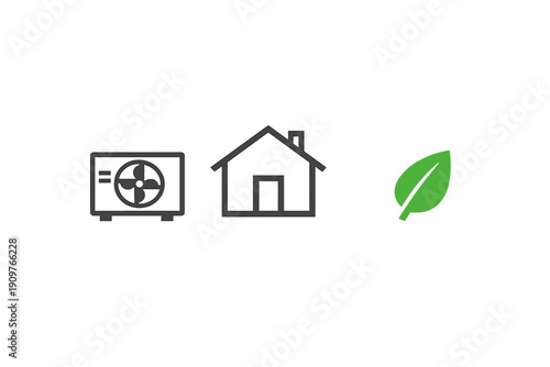 Home air conditioning system with energy efficiency signs shows importance of comfort and sustainability in living spaces during hot months