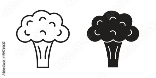 Broccoli icon in editable style. Vector icon graphics