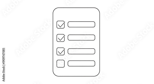Vector illustration of a checklist or todo list on a with checkboxes and lines for writing