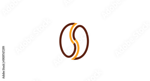 Coffee Bean Logo Design Element.