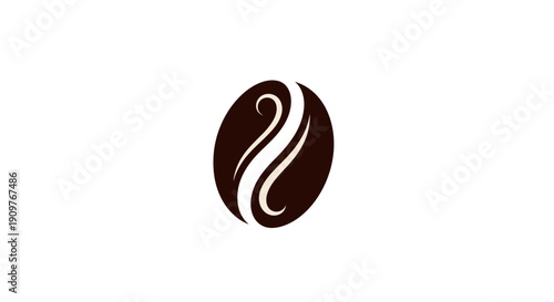 Coffee Bean Logo Design Element on White Background.