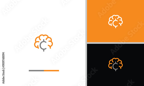 brain logo design with dollar/cent symbol in it, financial intelligence, profitable ideas, or sharp economic thinking.