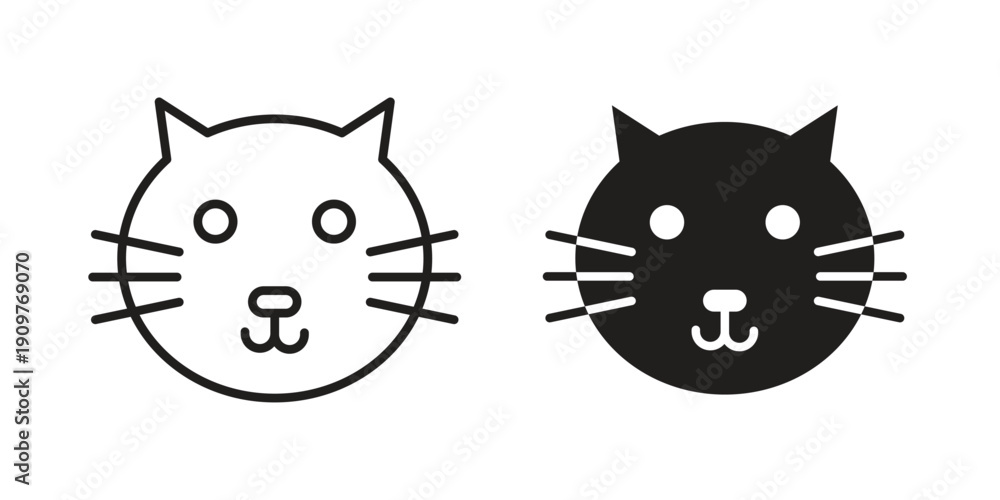 Obraz premium Cat icon in editable style. Vector icon graphics