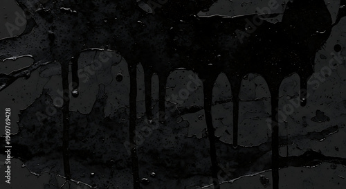 Wallpaper Mural Black Abstract Grungy Paint Drips and Splatter Texture on Dark Textured Background Torontodigital.ca