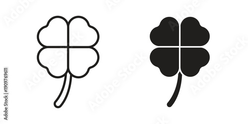 Clover icon in editable style. Vector icon graphics