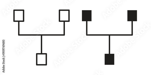 Code Fork icon in editable style. Vector icon graphics