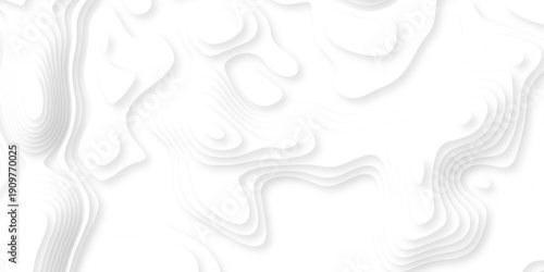 Vector lines seamless pattern sea map topography design. White wave paper curved reliefs Contour maps. Discovery topographic texture backdrop landscape earth style trail map geography design.	