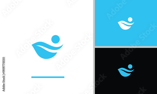 The leaf logo curves elegantly, as if it is expanding or growing. At the bottom of the leaf, there is a small dot or circle that can be interpreted as a new shoot,