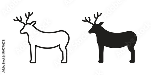 Deer icon in editable style. Vector icon graphics