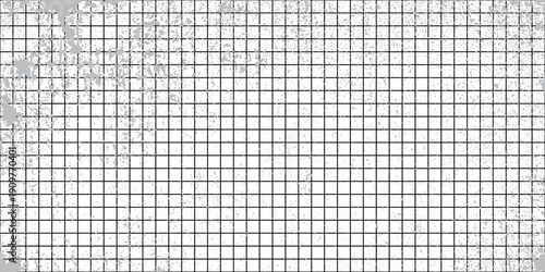 Black dotted textured background, noisy gritty dots halftone effect overlay, vector vintage illustration. Trendy monochrome banner in grunge style, checkered paper sheet.