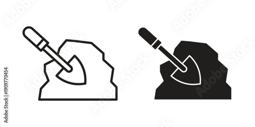 Digging icon in editable style. Vector icon graphics