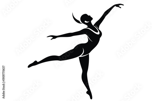 gymnastic leotard silhouette line art vector illustration