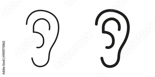Ear icon in editable style. Vector icon graphics