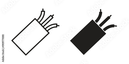 Electric cable icon in editable style. Vector icon graphics