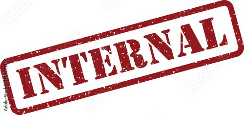A distinctive red rubber stamp clearly indicating the word Internal on a pristine white background