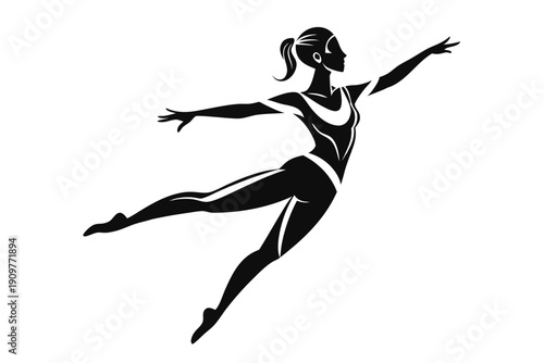 gymnastic leotard silhouette line art vector illustration