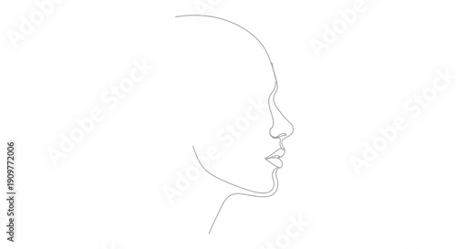 line drawing of a woman's face in profile