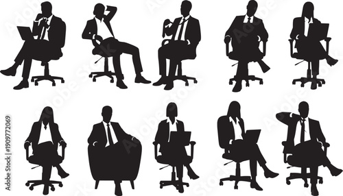 Dynamic silhouettes showcasing effective public speaking and confident presentation skills, representing leadership and persuasive communication in various professional settings