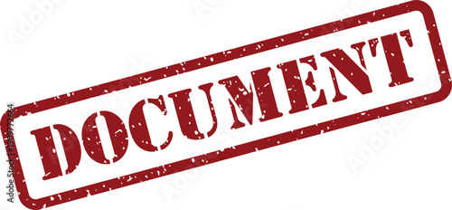 A rectangular red rubber stamp impression clearly displays the word DOCUMENT on a white surface