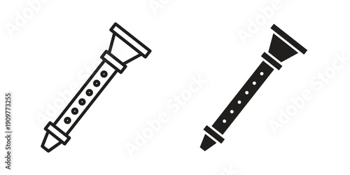 Flute icon in editable style. Vector icon graphics