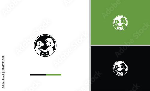 silhouette of a human interacting with a dog