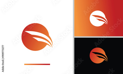 The circular logo with two curved lines resembling rapid strokes conveys a sense of dynamism, speed, and forward movement. The orange-to-red gradient also adds a sense of energy.