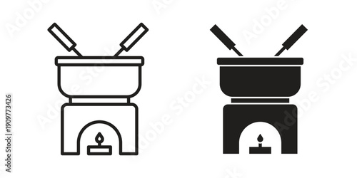 Fondue pot icon in editable style. Vector icon graphics