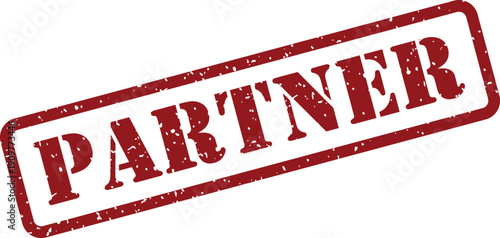 A red rectangular rubber stamp impression displays the word PARTNER against a clean white backdrop