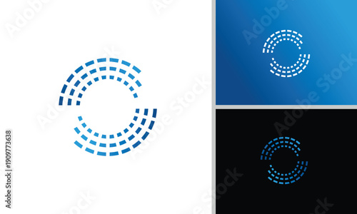 concentric circles made of dots connected by short lines, similar to flowing data or a network