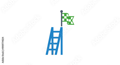 Lifeguard Chair With Green Flag.