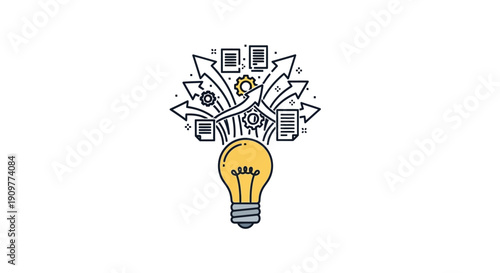 Light Bulb with Creative Idea Concept.