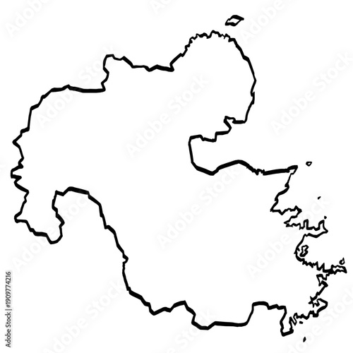 大分県地図 筆タッチ 和風 九州 西日本 / A brushstroke map of Oita Prefecture