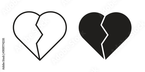 Heart Crack icon in editable style. Vector icon graphics