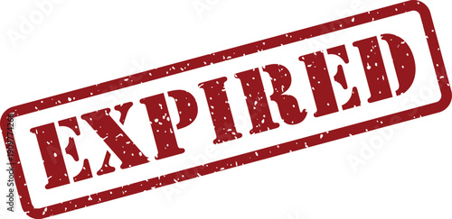 A striking red grunge rubber stamp with the word EXPIRED clearly visible against a bright white background