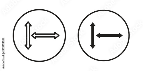 Height and width icon in editable style. Vector icon graphics