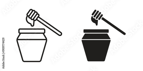 Honey pot icon in editable style. Vector icon graphics