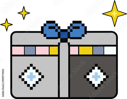 Pixel Gift Card With Animated Sparkle Effects